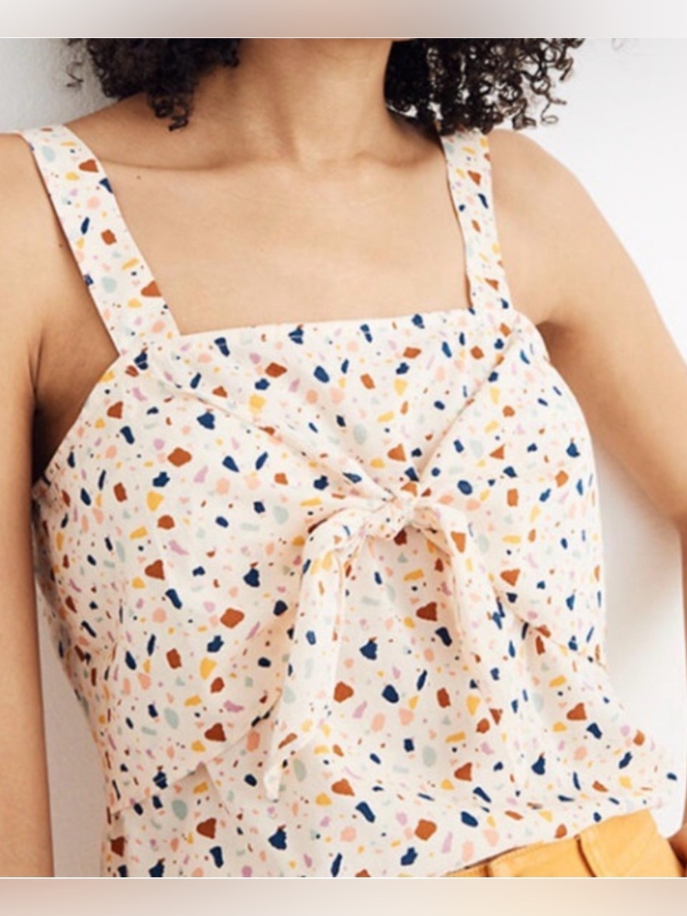 Madewell Tie-Front Terrazzo Cami Top